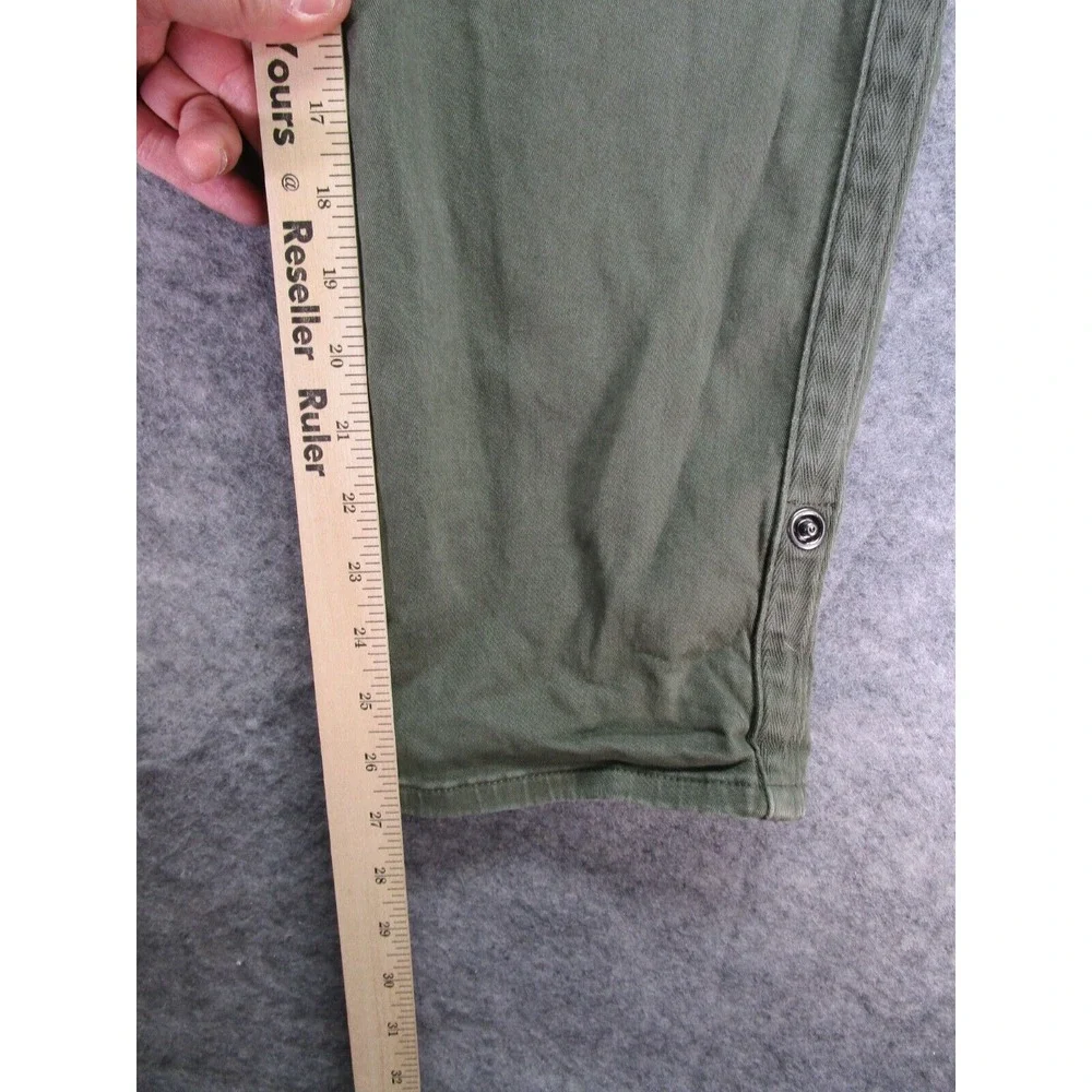 Torrid Jeans Womens 20 green Stretch Denim roll up snap‎ ankle pre-owned